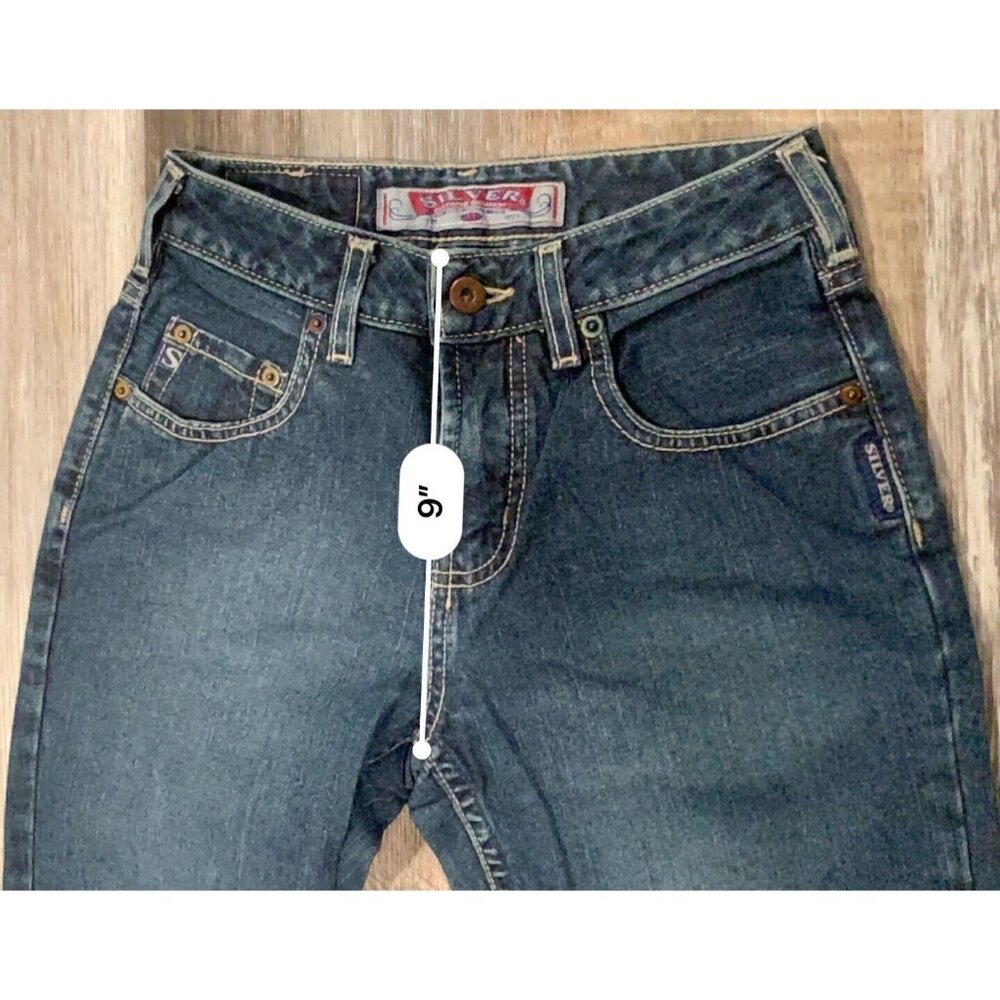 Vtg Silver Jeans Flare Womens Size 25/31 Blue Denim Pants Mid Rise Medium Wash - Picture 10 of 13